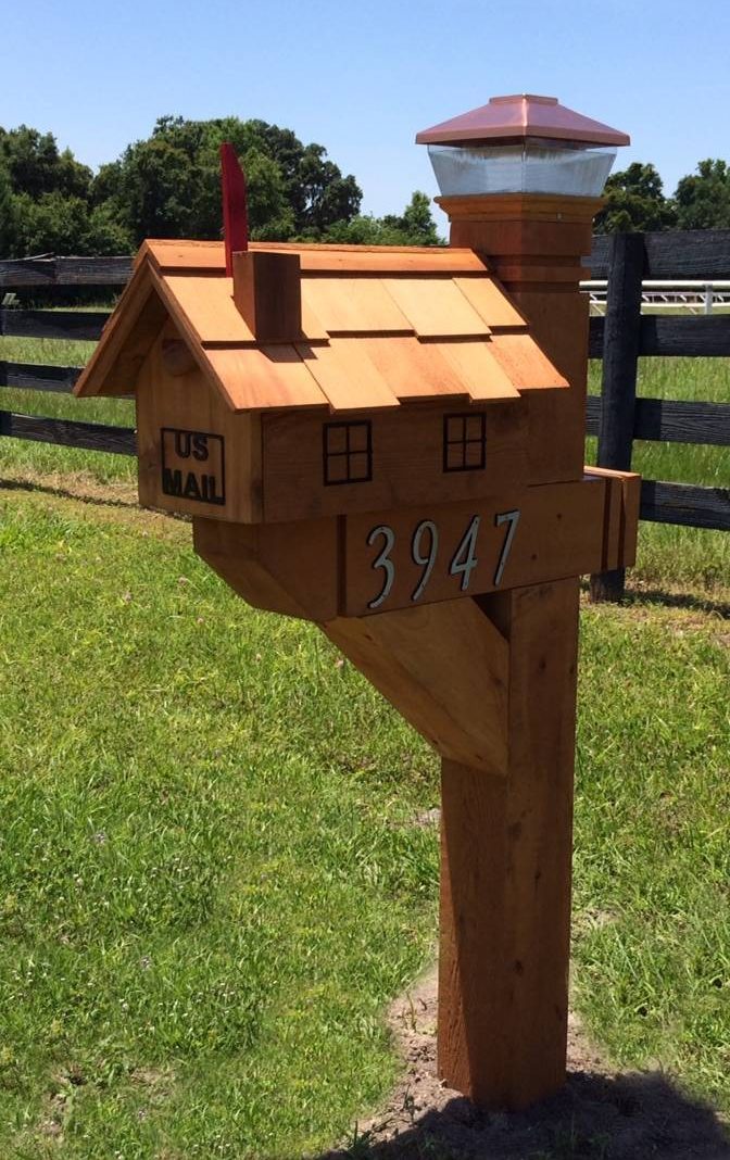 Decorative Cedar Wood Mailbox Post (6x6) Wilray Designs